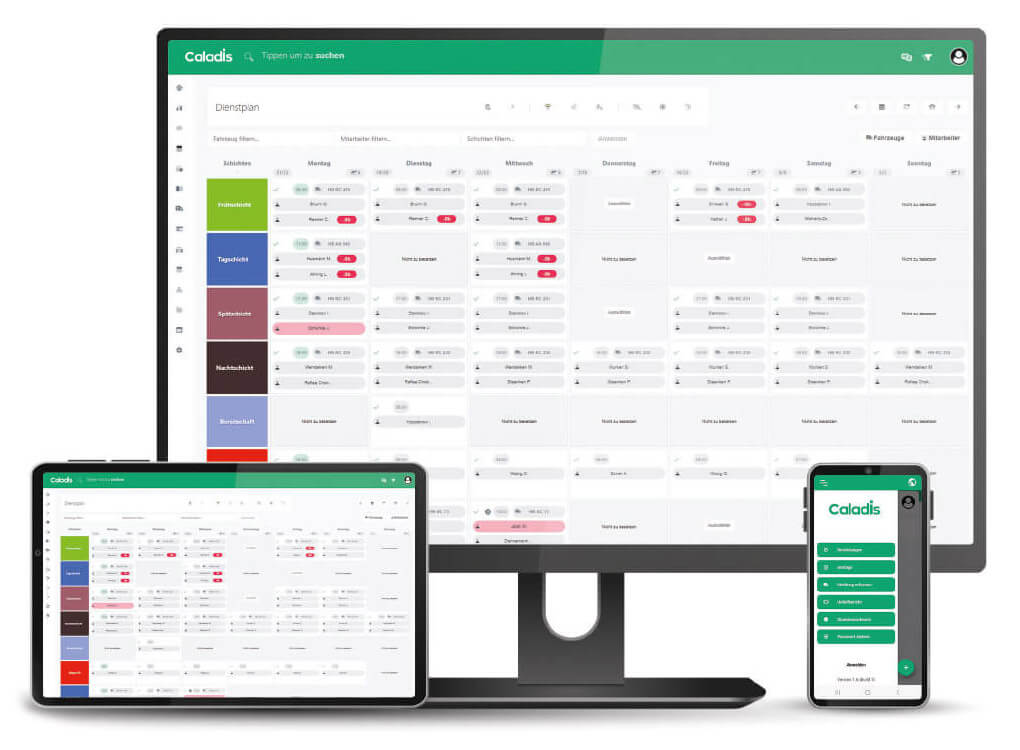 Caladis-Devices-mobil Caladis Dienstplan auf PC, TZablet und Smartphone